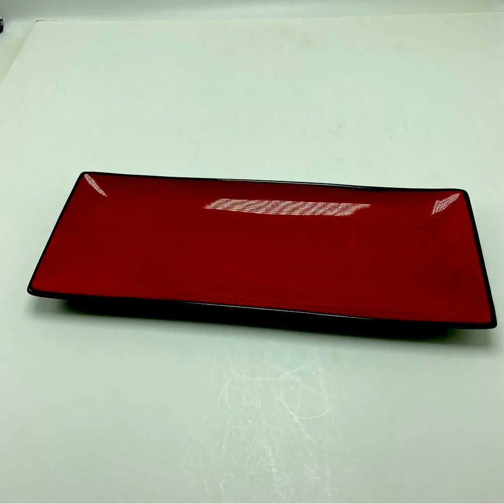 Pier 1 Red & Black Serving Platter